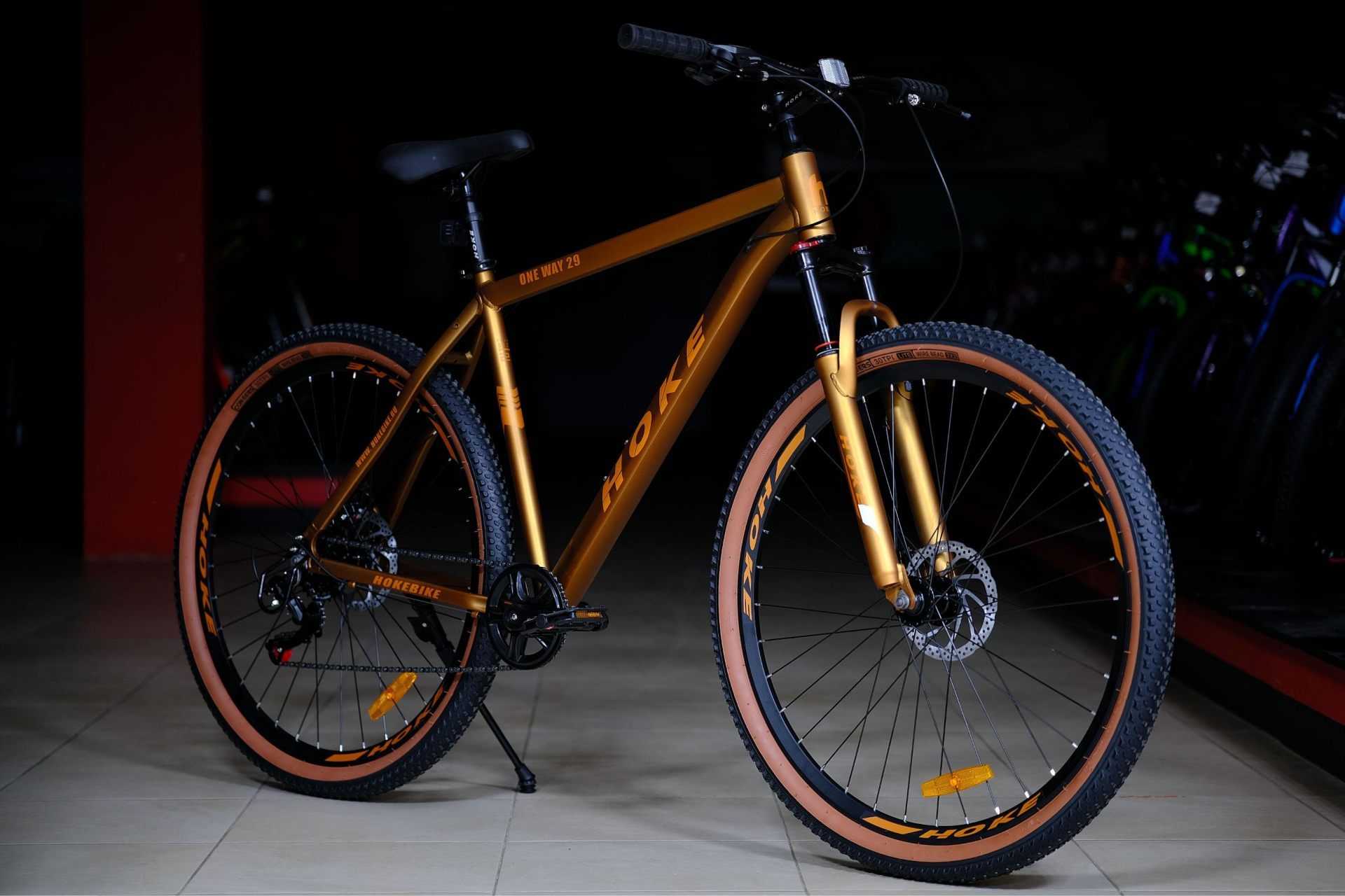 Велосипед HOKE ONE WAY 29 матовый коричневый-золотой 21